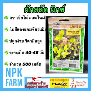 เจียไต๋ ผักสลัด มิกซ์ หมดอายุ 11/2568 จำนวน 500 เมล็ด เมล็ดพันธุ์ ลอตใหม่ งอกดี ใบสีแดงและเขียวเข้ม ปลูกง่าย มีวิตามินสูง ระยะเก็บเกี่ยว 40-45 วัน npkplant