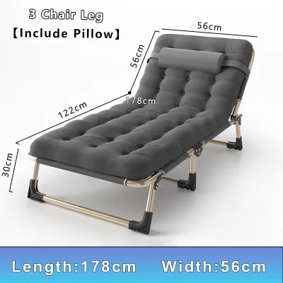 Tempat Tidur Lipat dengan Kasur Ranjang Lipat 190CM Folding Bed Portable Kursi Malas Kursi Santai