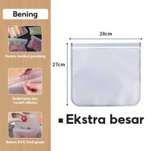 Food Storage Bag Transparan Reusable Pouch Ziplock Doff Kantong Plastik Penyimpanan Makanan Ziplock Polos SH J13