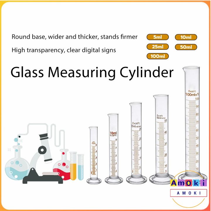 Amoki%20Glass%20Measuring%20Cylinder%205ml/10ml/25ml/50ml/100ml%20Laboratory%20Measure%20Tube%20-%20Image%202