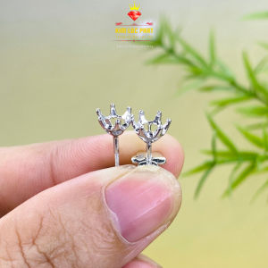 Vỏ Khuyên tai nữ bạc xi bạch kim 6 chấu nụ đá tròn chuôi vặn size từ 4-8mm Bông tai nam bạc ý S925 xi vàng trắng đẹp Hoa tai bạc thật mạ vàng thiết kế sang trọng và đẳng cấp có bán lẻ 1 chiếc - KIM LỘC PHÁT B6CV