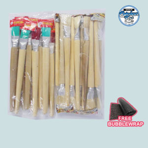 KUAS BULAT OLES / KUAS KUE ROTI / KUAS PLASTIK / KUAS SERBAGUNA GAGANG KAYU