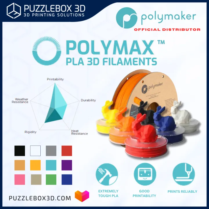 Polymaker Pro Vs Max Polymaker Polymax PLA 3D Printer Filament Improved Mechanical ...