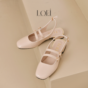 LOEI Darla Sendal Korean Style Sepatu Jalan Jalan Wanita Mary Jane Shoes Slip On Kekinian 10077