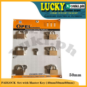 OPEL PADLOCK SET w/ MASTER KEYS (BRASS) 40mm/50mm/60mm(4pcs/pack)/50mm(6pcs/pack)
