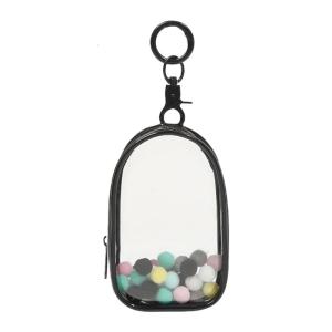 Stylish PVC Mini Doll Storage Bag With Keychain Fashionable Zippers Transparent Figure Display Bag For Trendy Parents