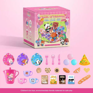 Kids Pretend Play Tea Set 25Pcs Afternoon Tea Tableware Fruit Cutting Kitchen Toy Gift PH
