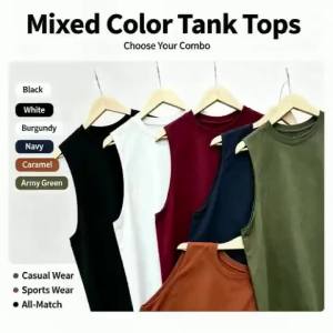 Men 3‑Pack & 6‑Pack Basic Sleeveless Tank Tops Soft Cotton Loose‑Fit Vests Summer Casual Street Undershirts Multiple Color Mix‑Match Bundle Set