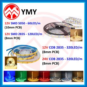 12V SMD 5050 60LED / 12V SMD 2835 120LED / 12V COB 320LED / 24V COB 320LED 5M SUPER BRIGHT LED STRIP LIGHT DC Non-Waterproof Lighting Decoration  ( NOT COMPLETE SET!!! )