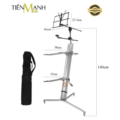 Chân Giá 2 Tầng Để Đàn Organ Piano Bàn DJ Bằng Nhôm KS86 Kèm Chân Mic Giá Nhạc Keyboard KS-86 Loại Tốt Hai Tầng