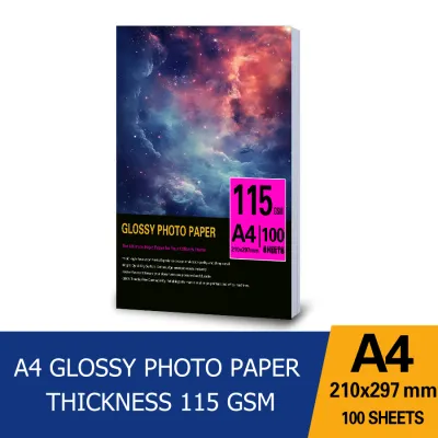 Waterproof A4 Glossy Photo Paper 135gsm 100 Sheets Inkjet /laser Compatible High Resolution Smudge-Proof Quick Dry