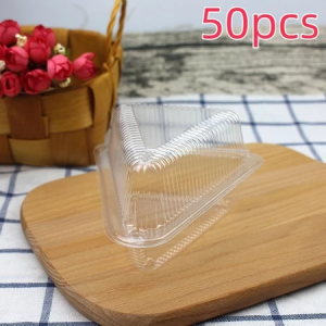 【PH Ship】50/100/150PCS Slice Cake Container Clamshell Transparent Disposable Single Slice Triangle Cake Box