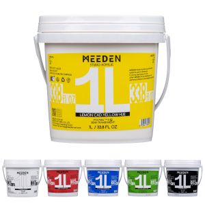 MEEDEN Acrylic Paint Set 1L: 6 /12Colors Large Bulk 33.8 oz Acrylic Paints - Heavy Body Gloss Art Paints for Canvas Crafts Pumpkins Painting