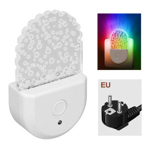 US EU UK Plug In LED Night Light for Kids Colors Changing Wall Nightlight Dusk to Dawn Light Sensor Acrylic Bubble LED Night Lamp for Bedroom Nursery Hallway Bathroom