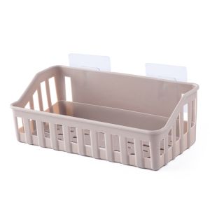 Self-Adhesive Plastic Storage Rack Wall Mounting Seamless Bathroom Storage Organizer