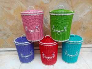 Promo Keranjang Sampah Ringan Rotan sintetis Motif Cantik Serbaguna | Keranjang Baju Loundry Rotan Sintetis Motif Karakter | Kranjang Serbaguna | Keranjang Rotan | Keranjang Rotan sintetis Karakter Terlaris dan Termurah