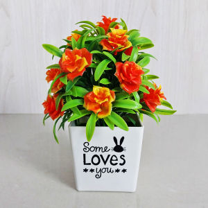 Unico PBP12 Tanaman Hias Pot Bunga Mawar Plastik Artificial Rose Flower Ornamen Hiasan Dekorasi Ruangan Meja Rumah Buatan COD