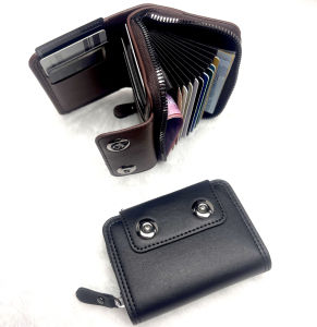 Mens card holder double buckle multi-card slot wallet casual zipper coin purse men wallet