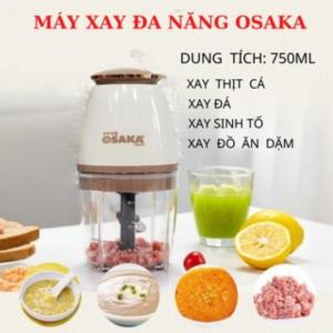 Máy xay đa năng OSAKA Máy xay sinh tố xay thịt xay tỏi ớt 4 lưỡi dao 700ml màu trắng nắp đồng ( Loại 1 )
