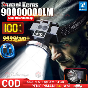 【Pengiriman Segera】300 WATT penyinaran 10.000 meter Sangat terang senter kepala jarak jauh Anti Air Jarak Jauh senter super terang kepala senter kepala super terang darurat stong light Headlamp senter100000 lumens ori lampu senter kepala