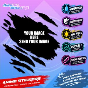 Stitch Inspired Scratch Sticker | Waterproof Vinyl for Helmet Motorcycle Car Laptop & Tumbler