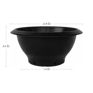 กระถาง อ่างบัว อ่างชวนชม 12 13 นิ้ว สีดำ Bundle 10 ใบ ชิ้น อัน