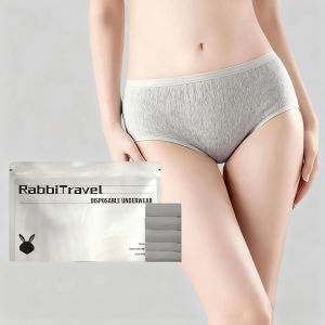 Ladies Disposable Pure Cotton Panties (Grey 5pcs) - Single Use Individually Sealed EB Sterilized Breathable & Comfortable