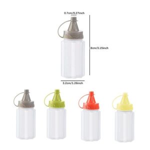 4Pcs Mini Squeeze Sauce Bottles Salad Dressing Containers Ketchup Bottle Seasoning Box With Lid