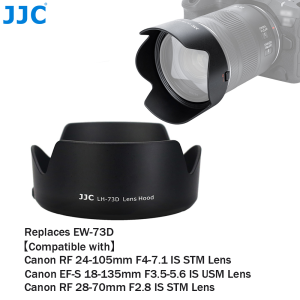 JJC เฉดสีเลนส์ฮูดแบบย้อนกลับได้แทนที่ EW-73D สำหรับ Canon RF 28-70มม. F2.8เลนส์ STM F4-7.1 RF 24-105มม. เป็นเลนส์ STM EF-S 18-135มม. F3.5-5.6เป็นเลนส์ USM อนุญาตให้ใส่ Ф67mm กรองและฝาเลนส์เดิม