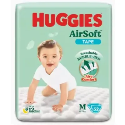 Huggies Airsoft / Natural Soft Diapers TAPE S70 / M60 / L50 / XL44 / XXL34