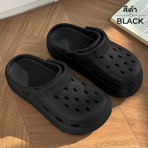 รองเท้าหัวโต รองเท้าเปิดส้น ส้นมีความสูง3ซม. พื้นนิ่ม กันน้ำกันลื่น ทำความสะอาดง่าย โดนน้ำได้ไม่เหม็น มีรูระบายอากาศ