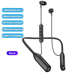 BONINE Bluetooth Earphones Wireless Headphones 100 Hours Play Music Neck-Mounted Bluetooth5.0 Headset IPX5 Waterproof Sports Wireless Earbuds with Bass Effect 9D Stereo Sound