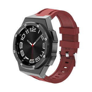 jansin For Samsung Galaxy Watch 8 Classic 46mm Smart Watch 4 5 Pro 6 45mm 44mm Modification Kit Metal Bezel Mod Kit Stainless Steel Case Sport Silicone Rubber Strap