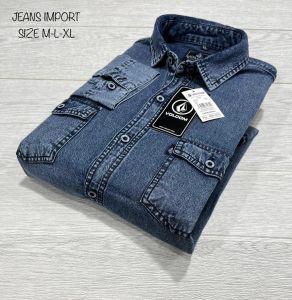 MODERA ID kemeja pria jeans snowosh pria lengan panjang Kualitas Premium Kekinian Stylesh Adem Tebal