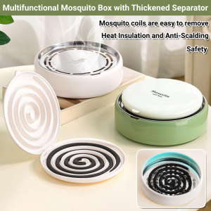 Multifunctional Mosquito Box with Thickened Separator Mosquito Repellent Incense Tray Anti-Fire Sandalwood Incense Burner Box