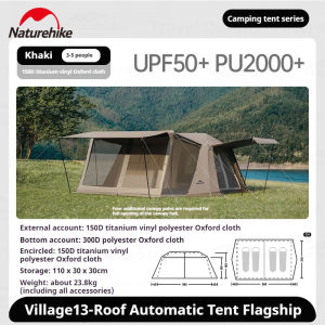 Naturehike 2024 Village 13 อัพเกรดเต็นท์อัตโนมัติ ตั้งแคมป์กลางแจ้งเต็นท์เปิดอย่างรวดเร็ว เต็นท์พร้อมไฟ มัลติโหมด PU2000