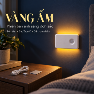 Đèn Ngủ Mini Cảm Ứng Chuyển Động 3/7 Màu RGB Điều Chỉnh Sáng Vô Cực Gắn Tường Sạc Lại Tiện Lợi