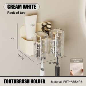 Sincecu Toothbrush Holder Toothpaste Squeezer Dispenser Storage Rack Bathroom Accessories Luxurious