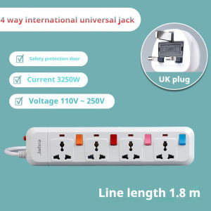 White Singapore 3/4/5 Way Extension Power Socket Multifunctional 13A British Standard with Wire safety door 1.8/3 Meter Cable Cord Household Universal with USB Switch Indicator Light Multiplug Socket Power Strips Travel Wall Multi UK 3pin Plug 接线板插座排插