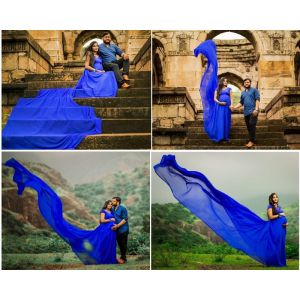 LONG TRAIL FREE TULLE BALLOON CUT PRENUP INFINITY DRESS GOWN WEDDING PHOTO SHOOT PICTORIAL LONGTRAIL
