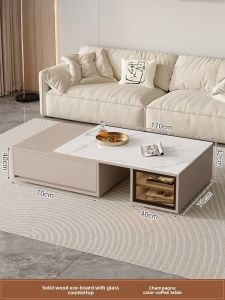 [CozyNest ]Expandable Coffee Table Solid Wood TV Cabinet Light Luxury TV Console Cabinet Modern And Simple TV Console