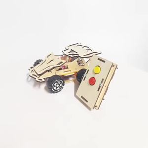 DIY Wooden Remote Control Car Wooden Four Wheel Drive Racing Assembling Science Experiment Kits KIDS STEM Educational Toy