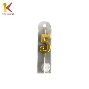 Satu Keluarga Lilin Angka Gold 0-9 Hiasan Kue Ultah C1139 Lilin Angka Metalik Candle Birthday Cake