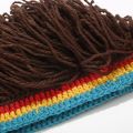 POXIA Birthday Gifts Fancy Brown Hair Accessories Balaclava Handmade Crochet Synthetic Hair Halloween Party Jamaican Knitted Beanies Wig Africa Roots Wig Braid Hat Men Wig Reggae Dreadlocks Wig. 