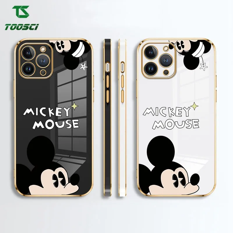 6D Luxury Cute Mickey Disney Plating Phone Case HP Smooth Soft TPU