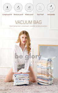 Transparent Compression Vacuum Bags Thickened Travel Space Saver Clothes Quilt Storage Bag No Pump Needed