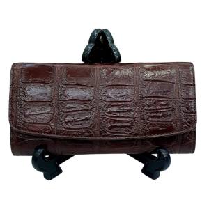 กระเป๋าสตางค์หนังจระเข้ผู้หญิงใบยาว สไตล์ 3 พับเลดี้ ไซส์ L กระเป๋าเงิน หนังเรียบท้อง เลือกสีได้ ใส่เงิน บัตร รูป เหรียญ หนังแท้ 100%