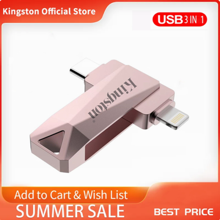 Kingston USB 3.0 USB Flash Drive 256GB 512GB 1TB Pen Drive TypeC OTG