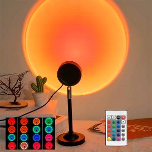 Sunset Projection Light Remote Control 16 Color Ambient Night Light Bedroom Decoration Background Wall Photography Props