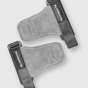 1Pair Brown/Grey Cowhide Gym Gloves Workout Equipment For WeightLifting Deadlift Exercise Hand Palm